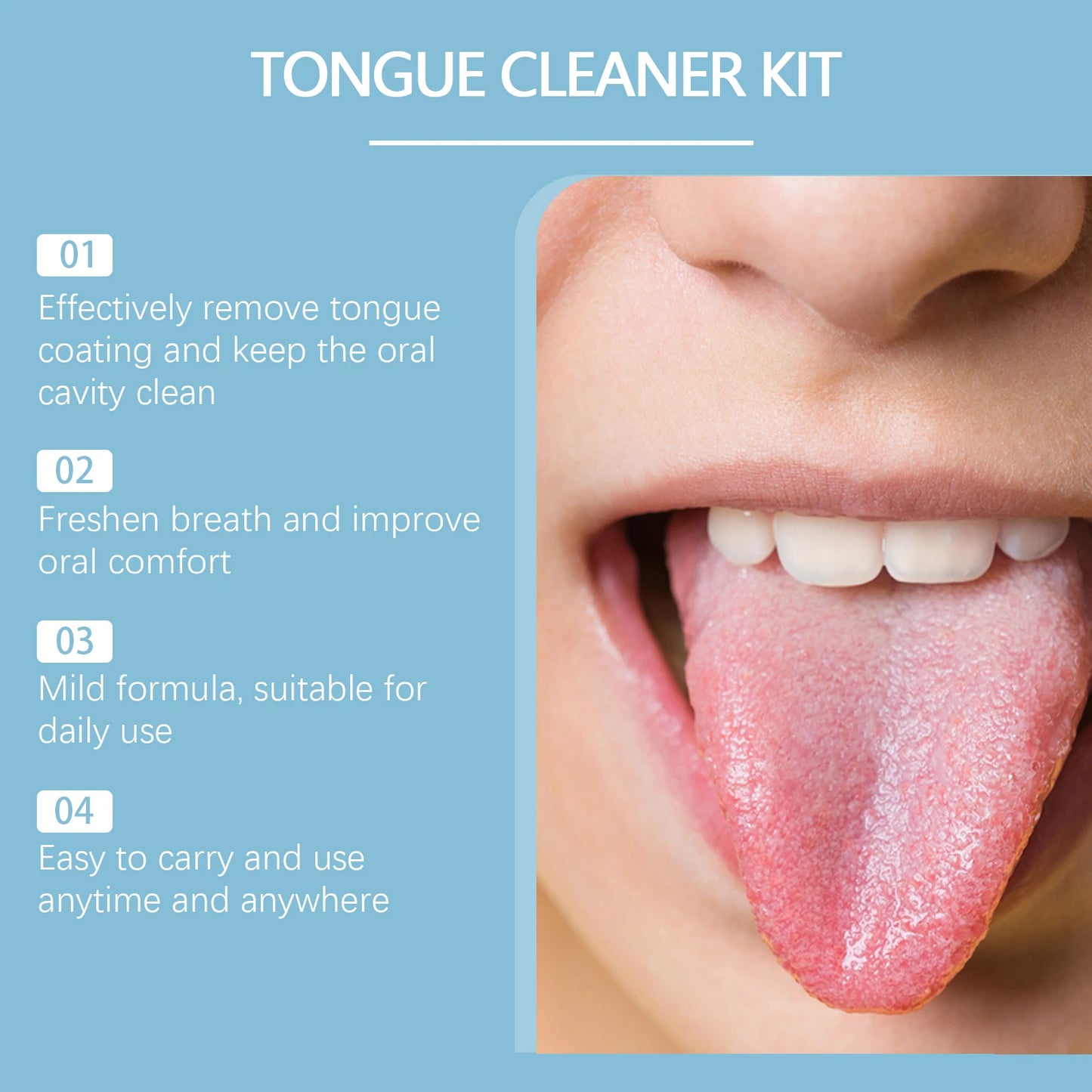 Tongue Cleaner Kit with Probiotic Cleansing Gel
