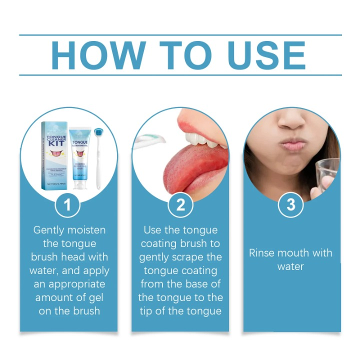 Tongue Cleaner Kit with Probiotic Cleansing Gel